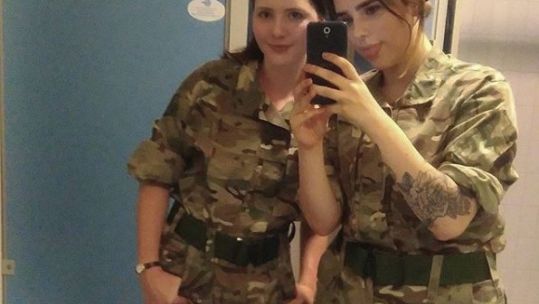 Pictured: Ella Smith and Reservist colleague.