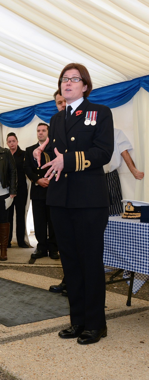 Cdr Maryla Ingham - seen here as a Lt Cdr in charge of HMS Middleton - joint winner of the Outstanding Contribution Award