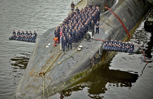 Crew of HMS Vigilant - winners of the Collaborative Award