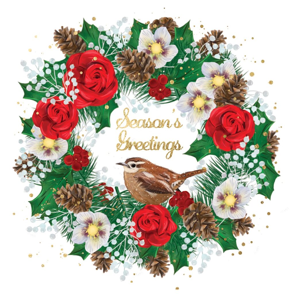 Season's Greetings Christmas Cards Association of Wrens